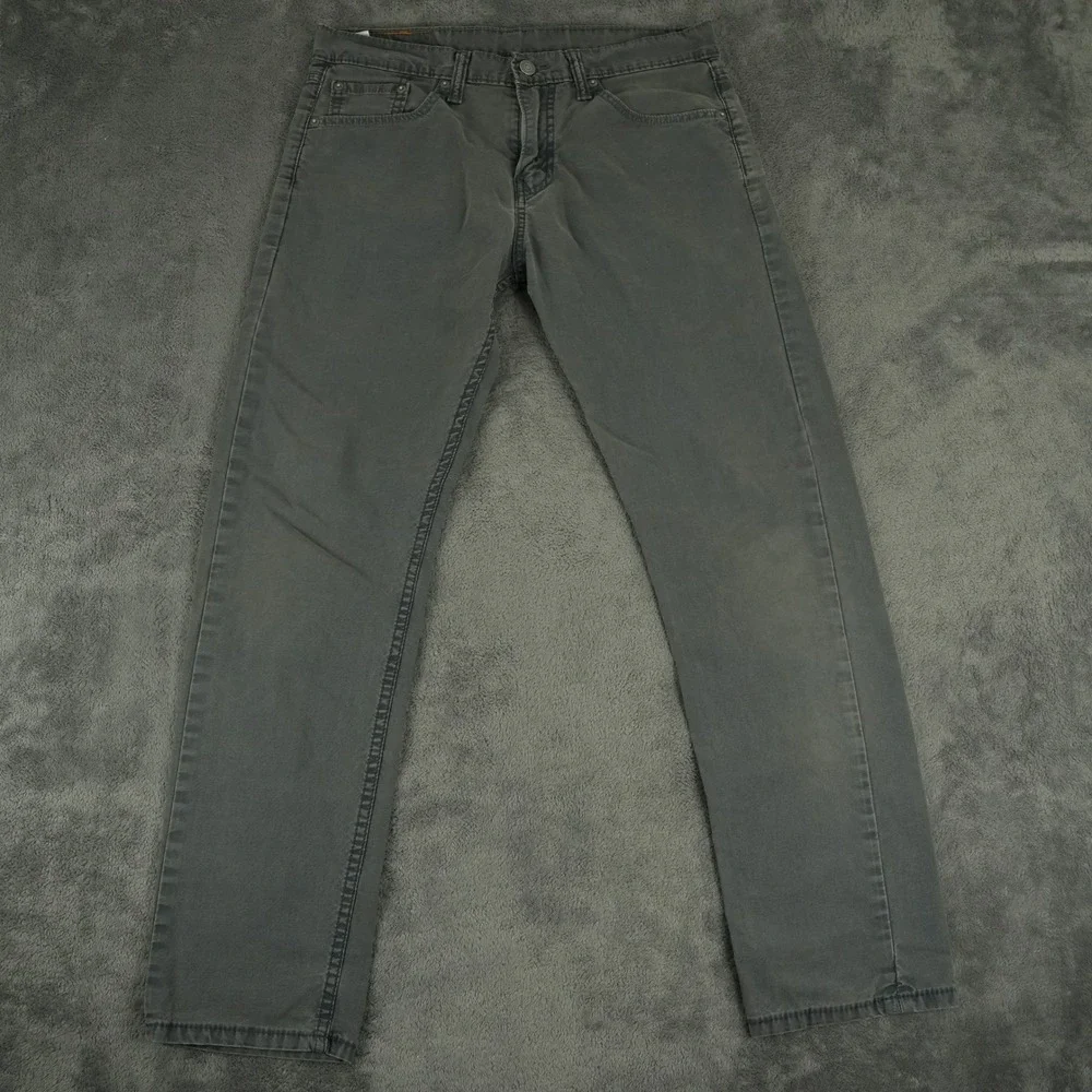 Levi's 508 Regular Taper‎ Jeans Mens Fits 32x29 Gray Stretch Denim Pants Classic